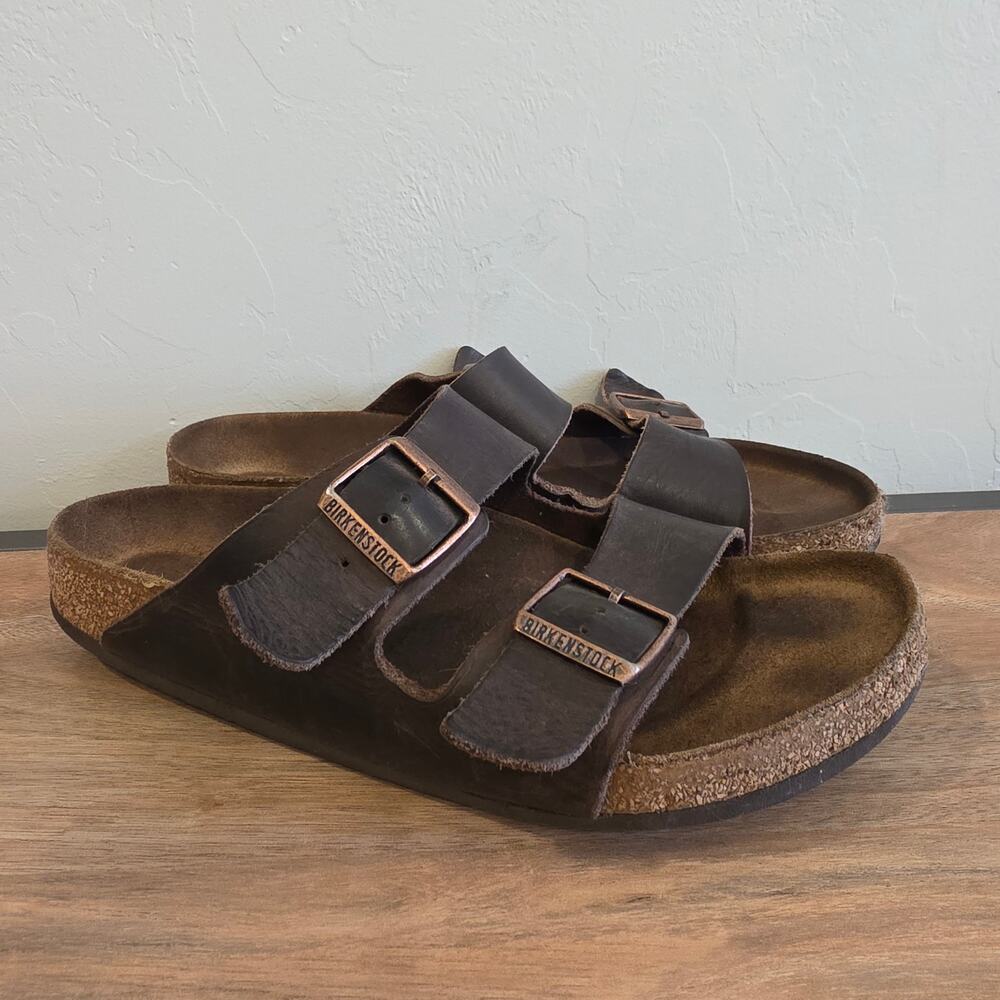 Birkenstock Arizona Sandals Mens 9 Womens 11 EU 42 Brown Leather Regular Width